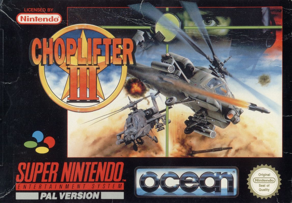 Choplifter 3 box art for Super Nintendo